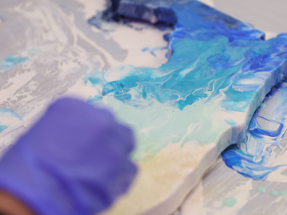 a blue blanket